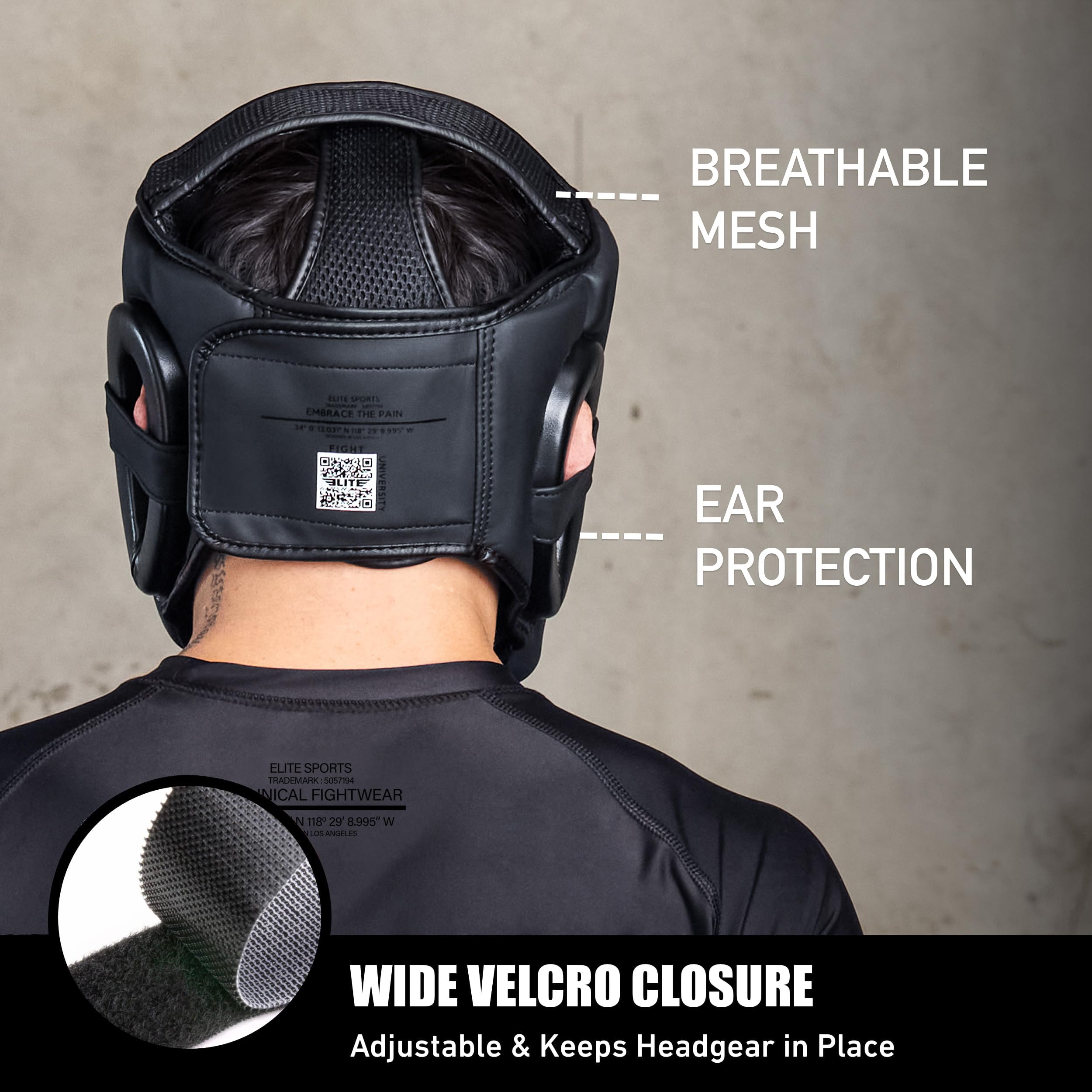 Elite Sports Boxing Headgear Men, Boxing Head Guard Sparring Gear, MMA Headgear Kickboxing Muay Thai Training Helmet, Protective Fighting Gear, Adjustable Face Protection - Image 3