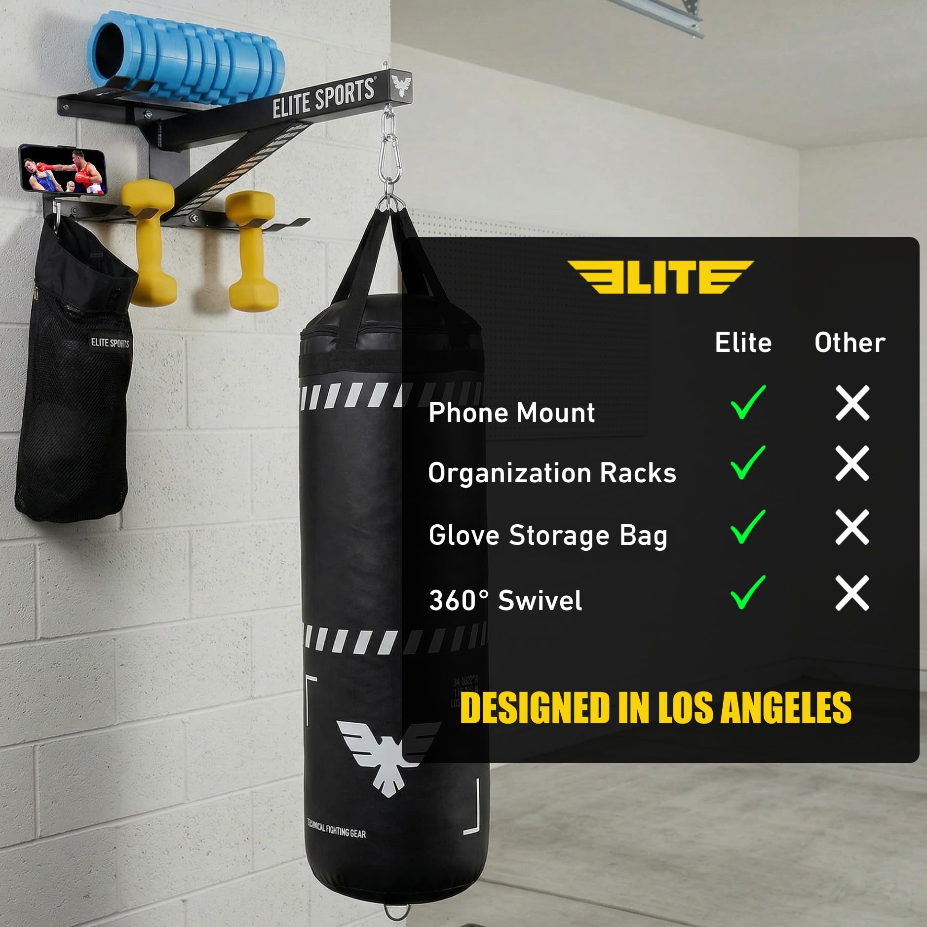 Elite Sports Heavy Duty Wall Mount Punching Bag Hanger for Indoor & Outdoor Boxing, Gym Workouts & Exercise Equipment, Punching Bag Holder Stand for Hanging Bags - Image 6
