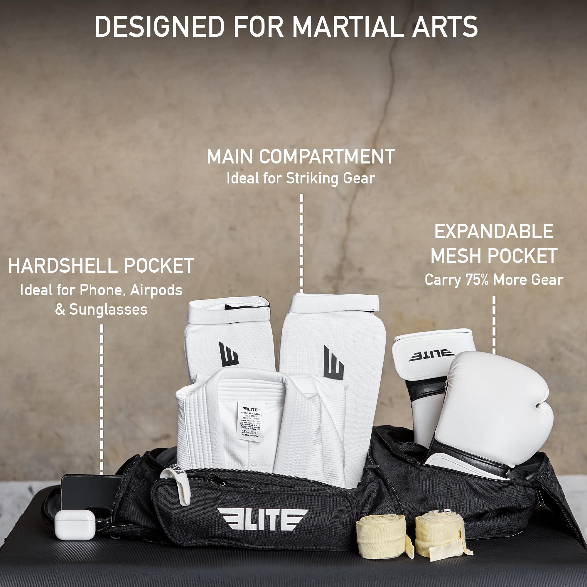 Elite Sports Jiu Jitsu BJJ Jaco Expandable Gym Duffel Backpack Bag for MMA, BJJ, Jiu Jitsu, Boxing Gear, Duffel Athletic Bag - Image 2