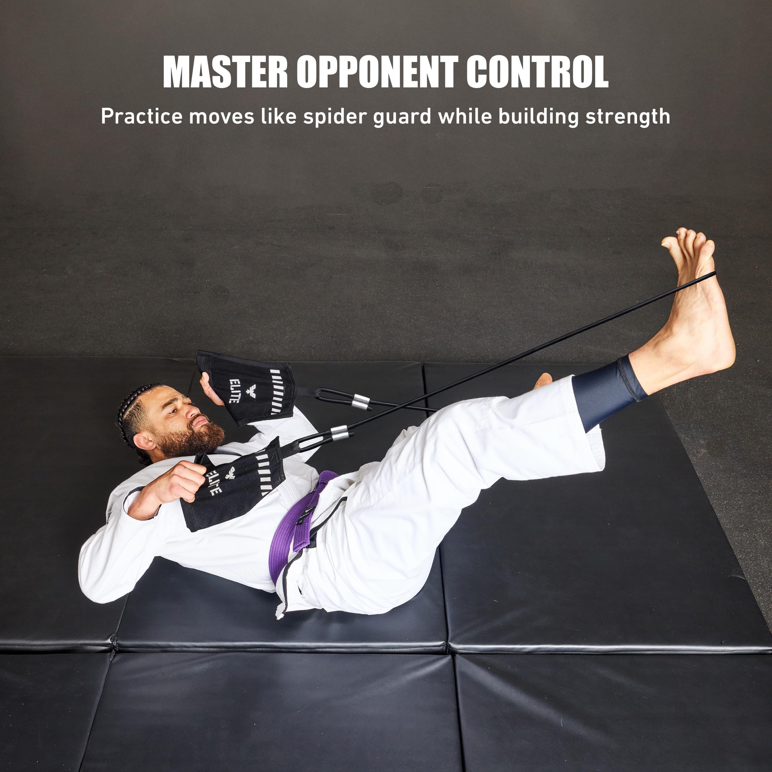 Elite Sports Jiu Jitsu Grip Trainer Simulate Gi - Resistance Band Grip Strength Trainer for BJJ MMA Judo & Grappling Training - Image 2