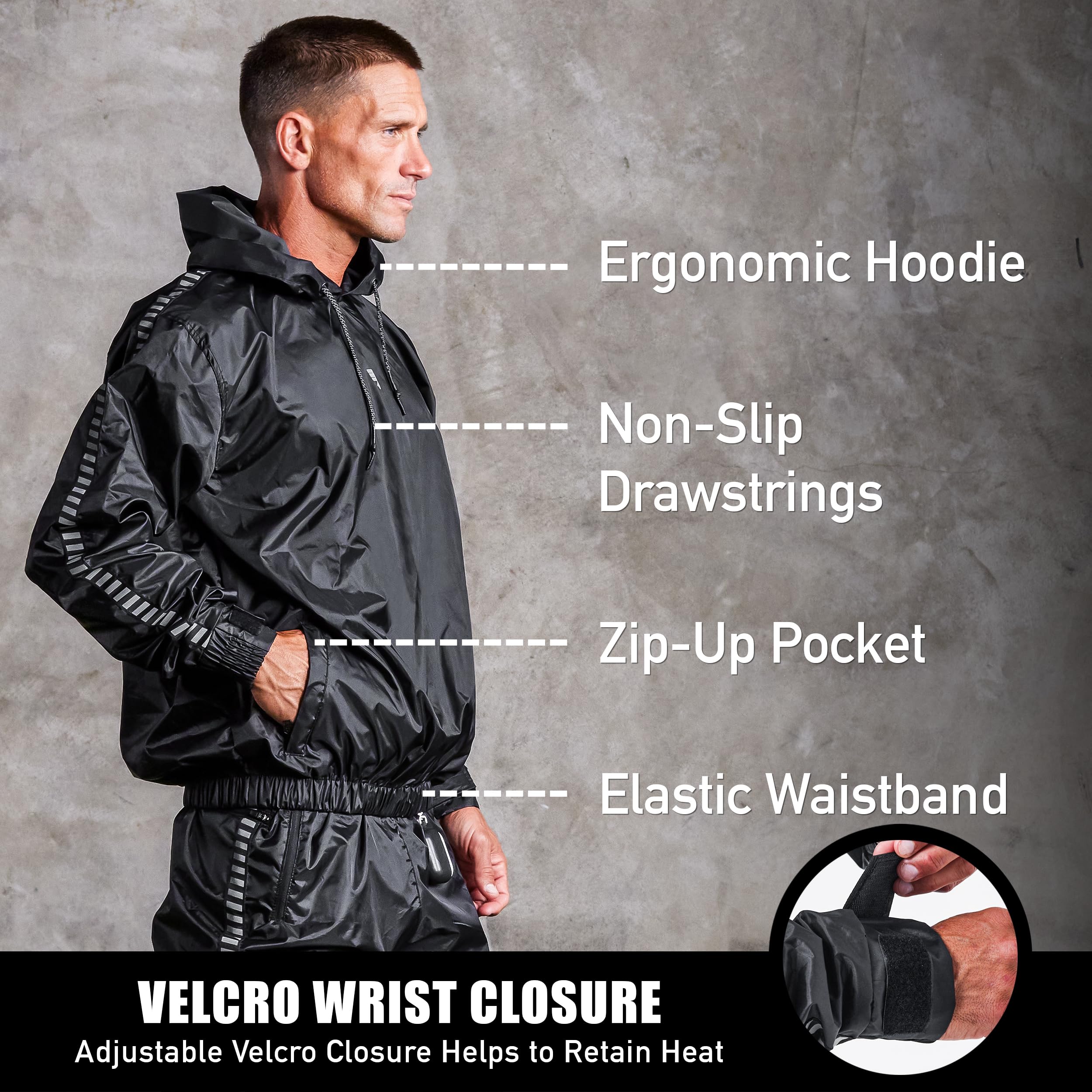 Elite Sports Sauna Suit for Weight Loss Men & Women Boxing MMA Wrestlers Gym Sweat Hoodie Sauna Suits Wrap Full Body Workout - Image 2